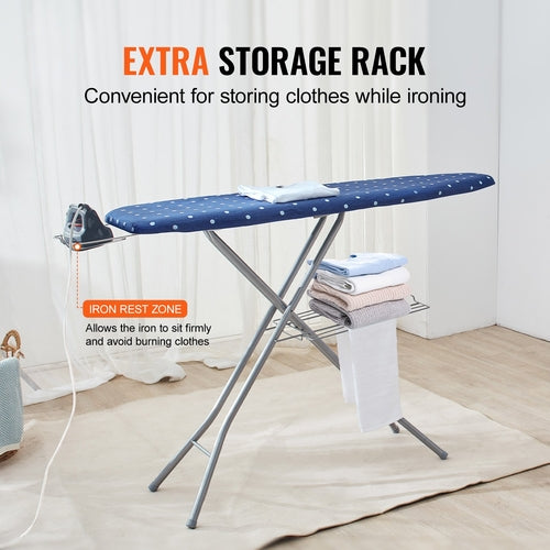 Ironing Board with Bottom Storage Tray, Thickened 4 Layers Iron Board